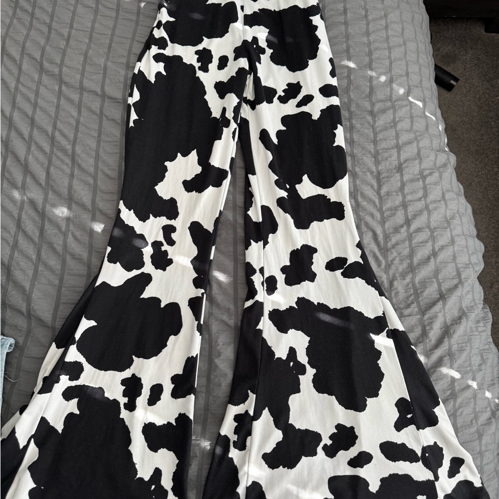 Stylish Black and White Flare Pants